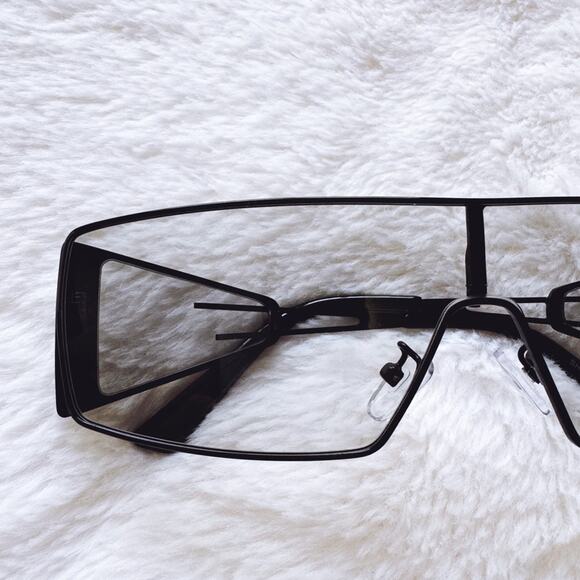 Shane Clear Black Wrap-Around Sunglasses - Picture 3 of 13